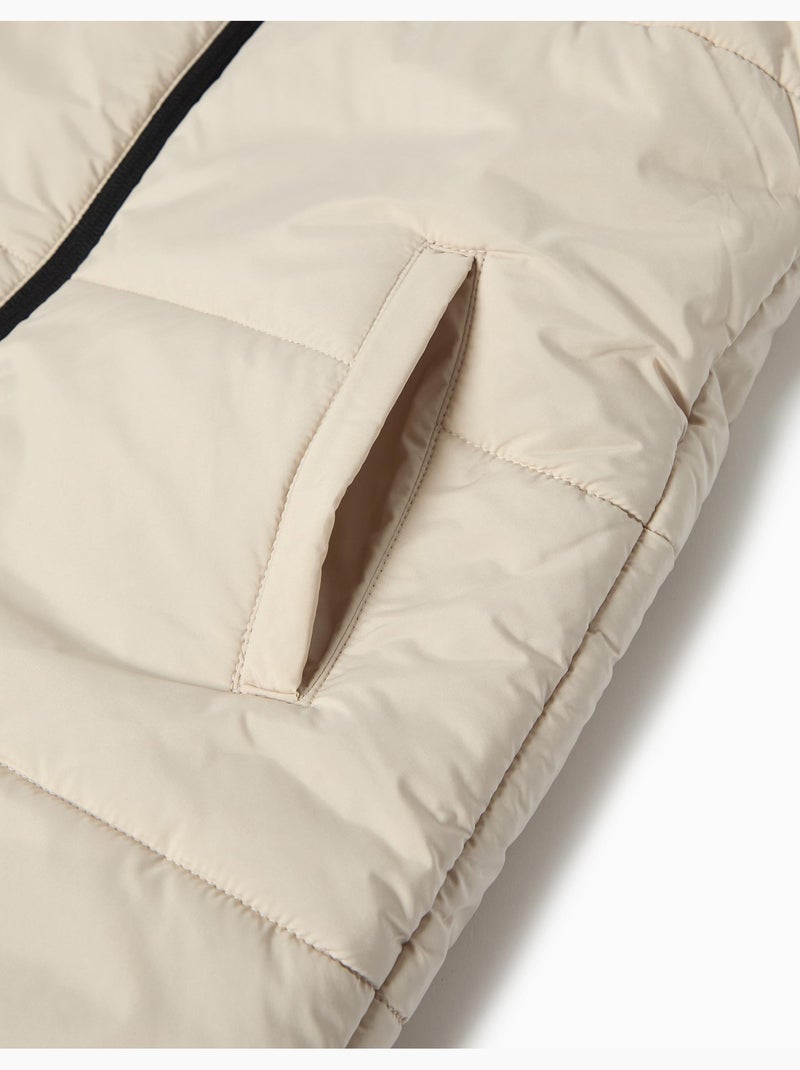 Gilet à capuche matelassé, MO Fashion Beige - Kiabi