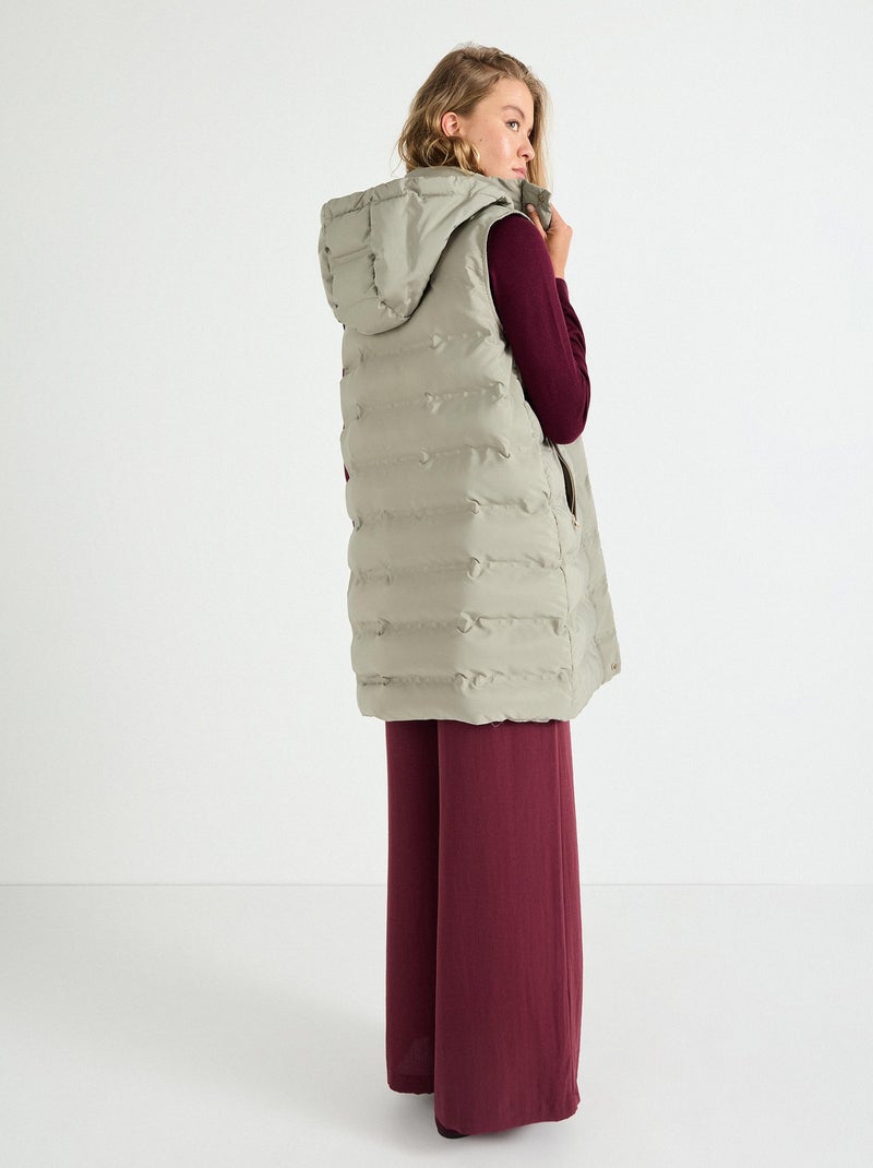 Gilet à capuche matelassé, MO Fashion Vert - Kiabi