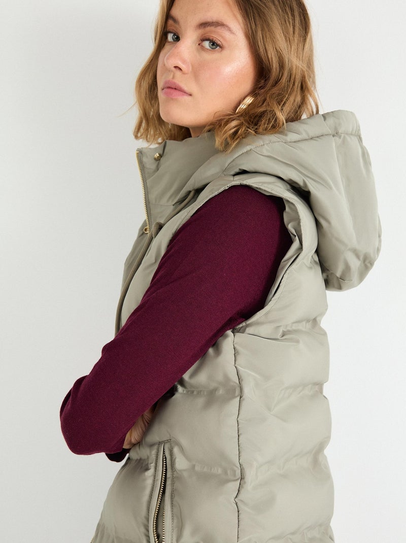 Gilet à capuche matelassé, MO Fashion Vert - Kiabi