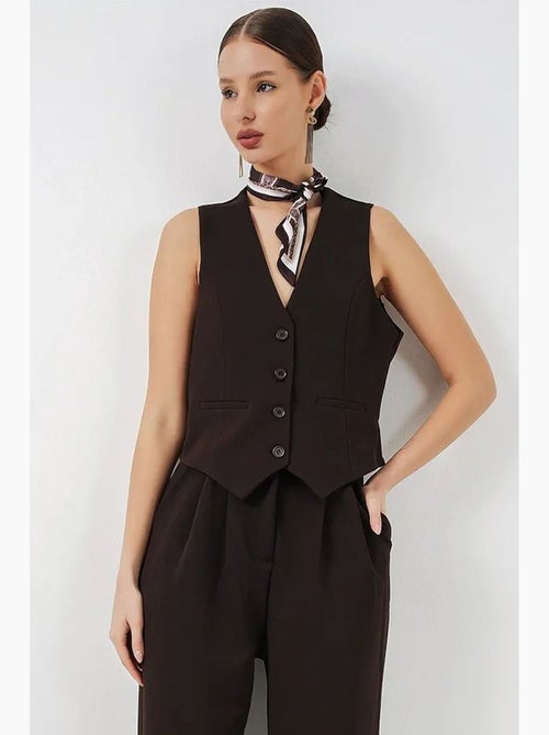 Gilet à col en v boutonné bdart - Kiabi