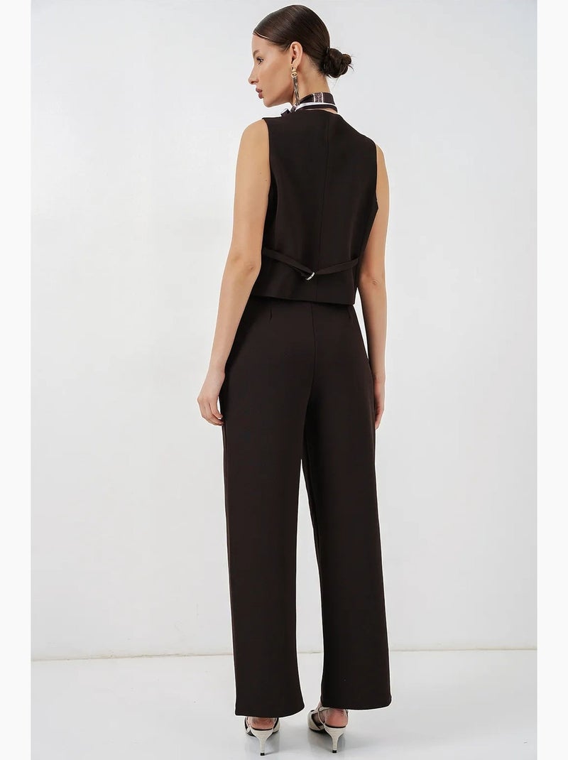Gilet à col en v boutonné bdart Marron foncé - Kiabi