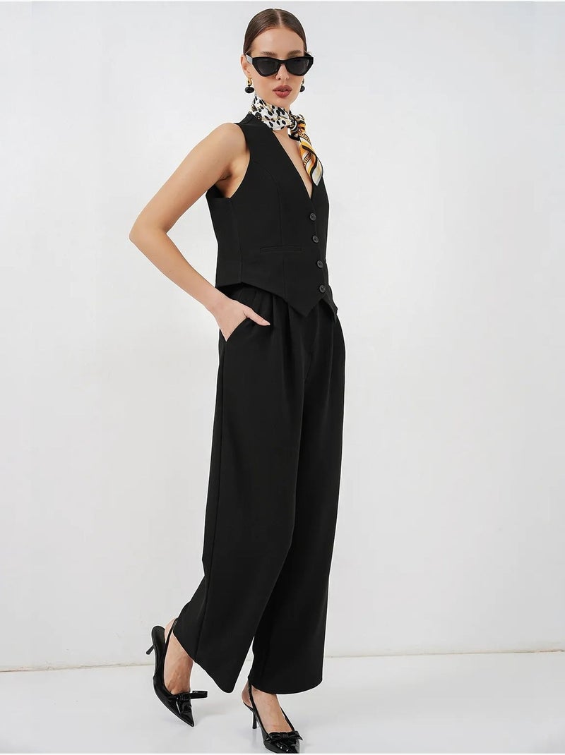 Gilet à col en v boutonné bdart Noir - Kiabi