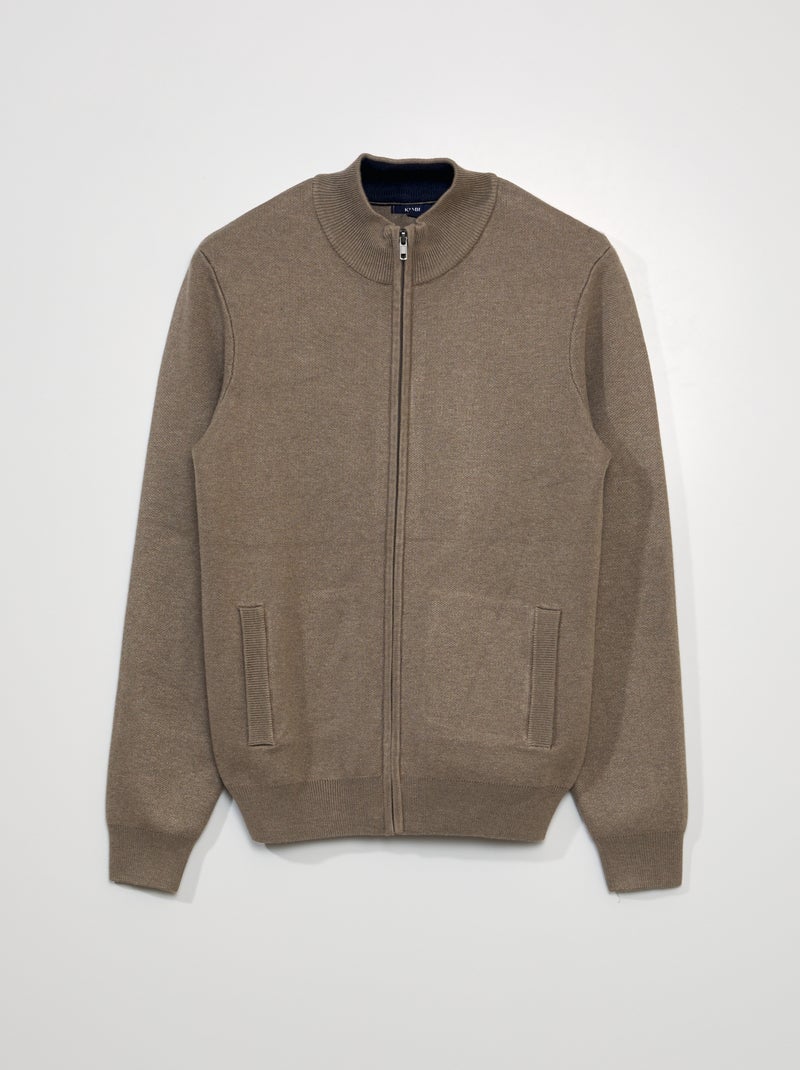 Gilet à col montant Beige - Kiabi