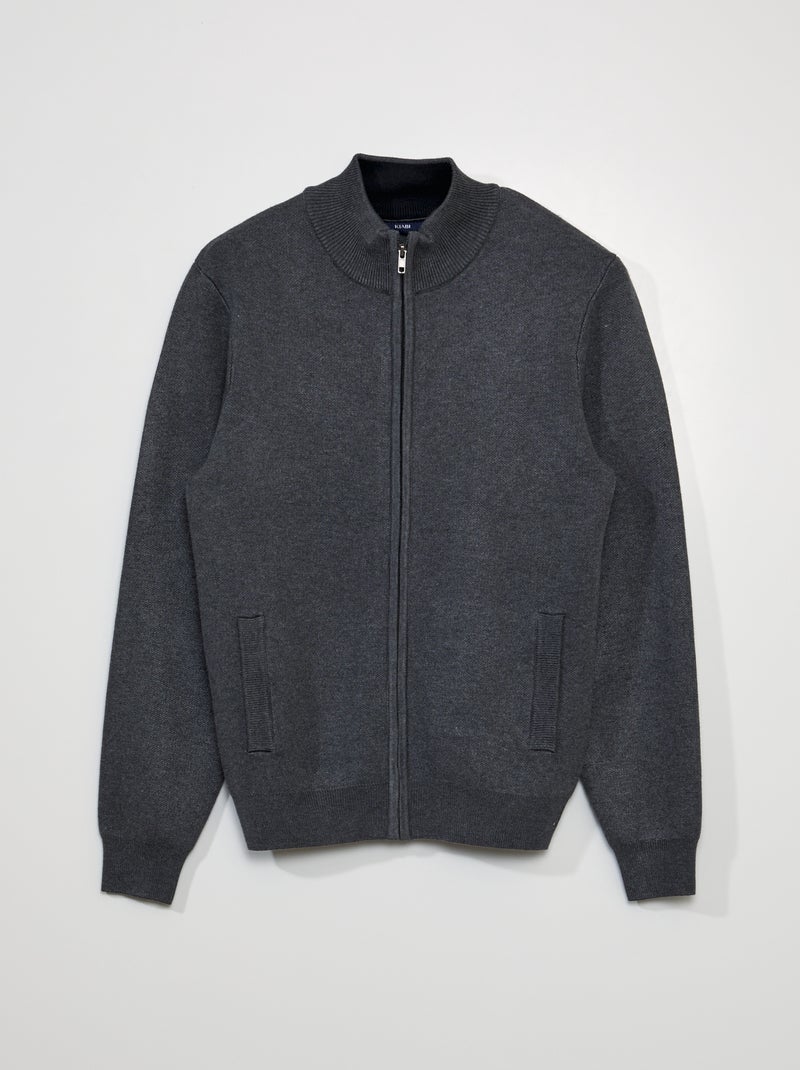 Gilet à col montant Gris - Kiabi