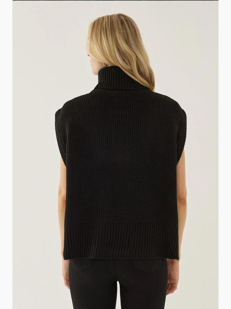 Gilet à col roulé coupe décontractée hiccup Noir - Kiabi