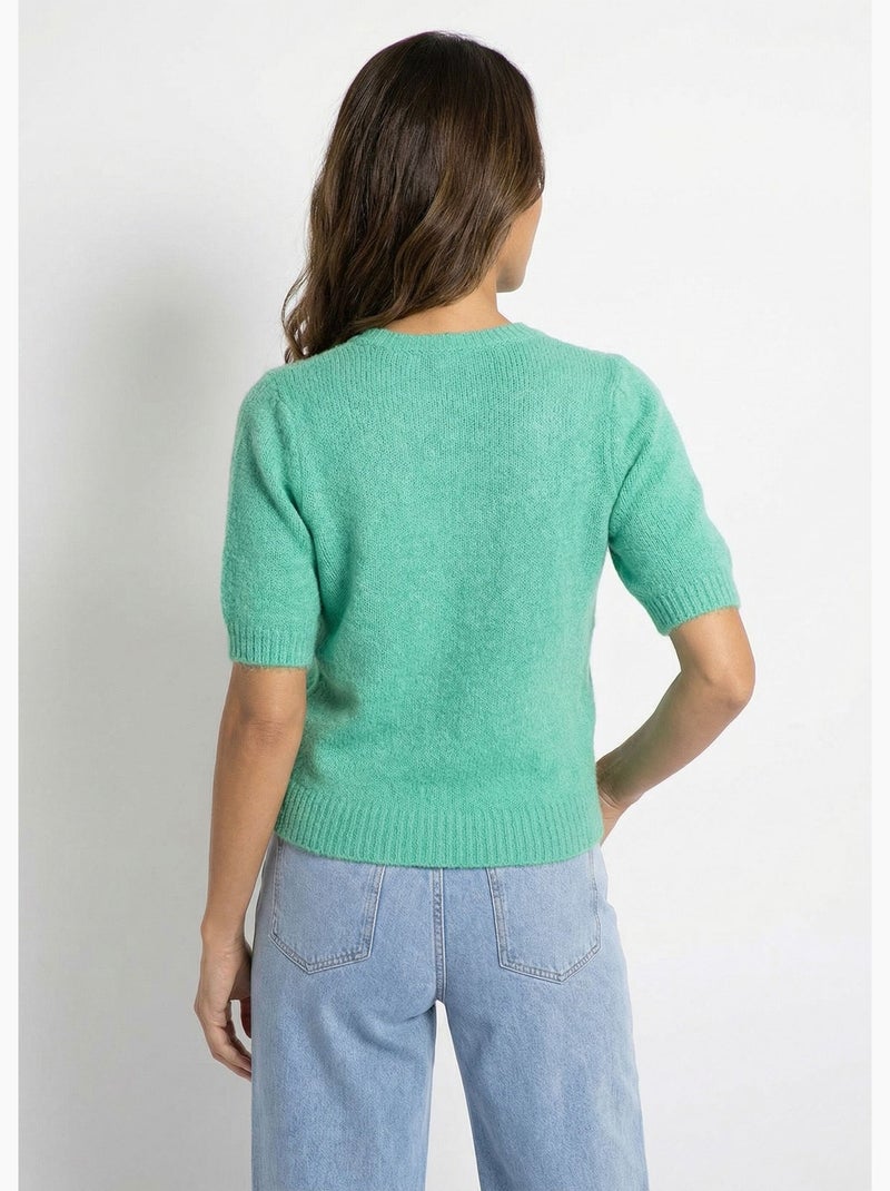 Gilet à manches courtes avec laine - AFIBEL Vert d'eau - Kiabi