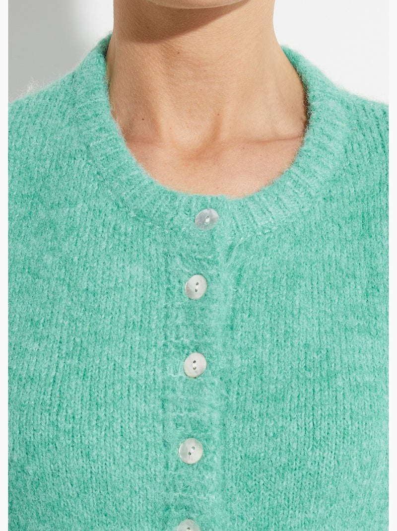 Gilet à manches courtes avec laine - AFIBEL Vert d'eau - Kiabi