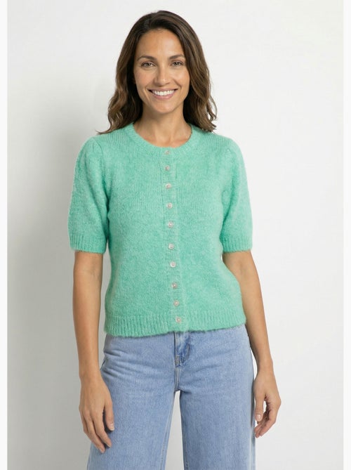 Gilet à manches courtes avec laine - Kiabi