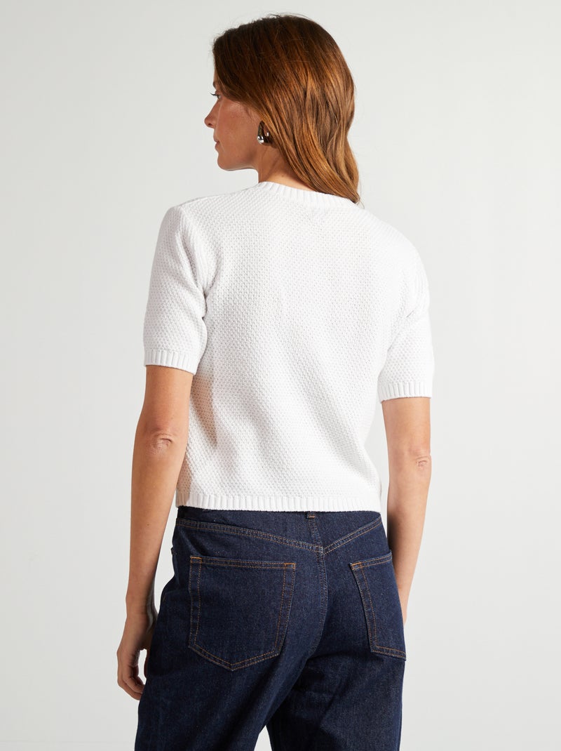 Gilet à manches courtes blanc - Kiabi