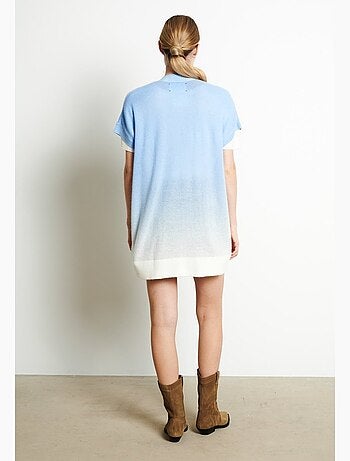 Gilet à manches courtes femme 100% cachemire déjaugé tye & dye - AVA 11A