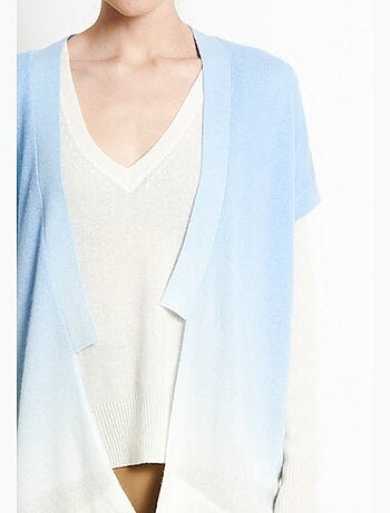 Gilet à manches courtes femme 100% cachemire déjaugé tye & dye - AVA 11A