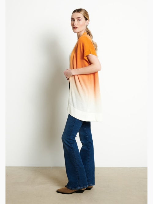 Gilet à manches courtes femme 100% cachemire déjaugé tye & dye - AVA 11A - Kiabi