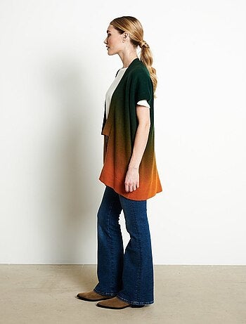 Gilet à manches courtes femme 100% cachemire déjaugé tye & dye - AVA 11A