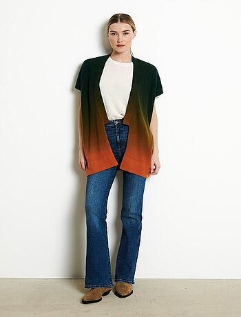 Gilet à manches courtes femme 100% cachemire déjaugé tye & dye - AVA 11A