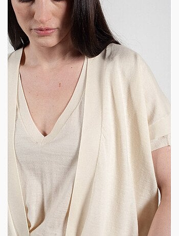 Gilet à manches courtes femme 100% cachemire & laine ultrafin - KELLY 5