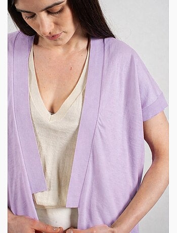 Gilet à manches courtes femme 100% cachemire & laine ultrafin - KELLY 5