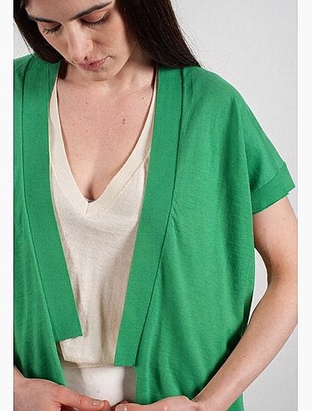 Gilet à manches courtes femme 100% cachemire & laine ultrafin - KELLY 5