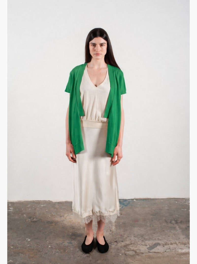 Gilet à manches courtes femme 100% cachemire & laine ultrafin - KELLY 5 Vert - Kiabi