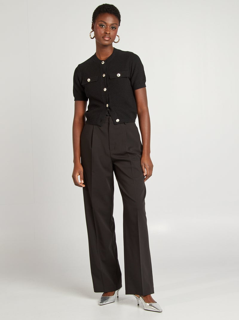 Gilet à manches courtes noir - Kiabi