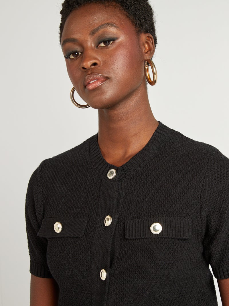 Gilet à manches courtes noir - Kiabi