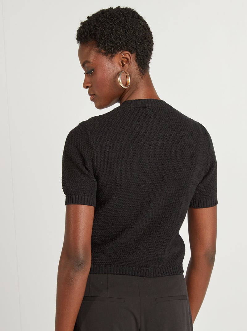 Gilet à manches courtes noir - Kiabi