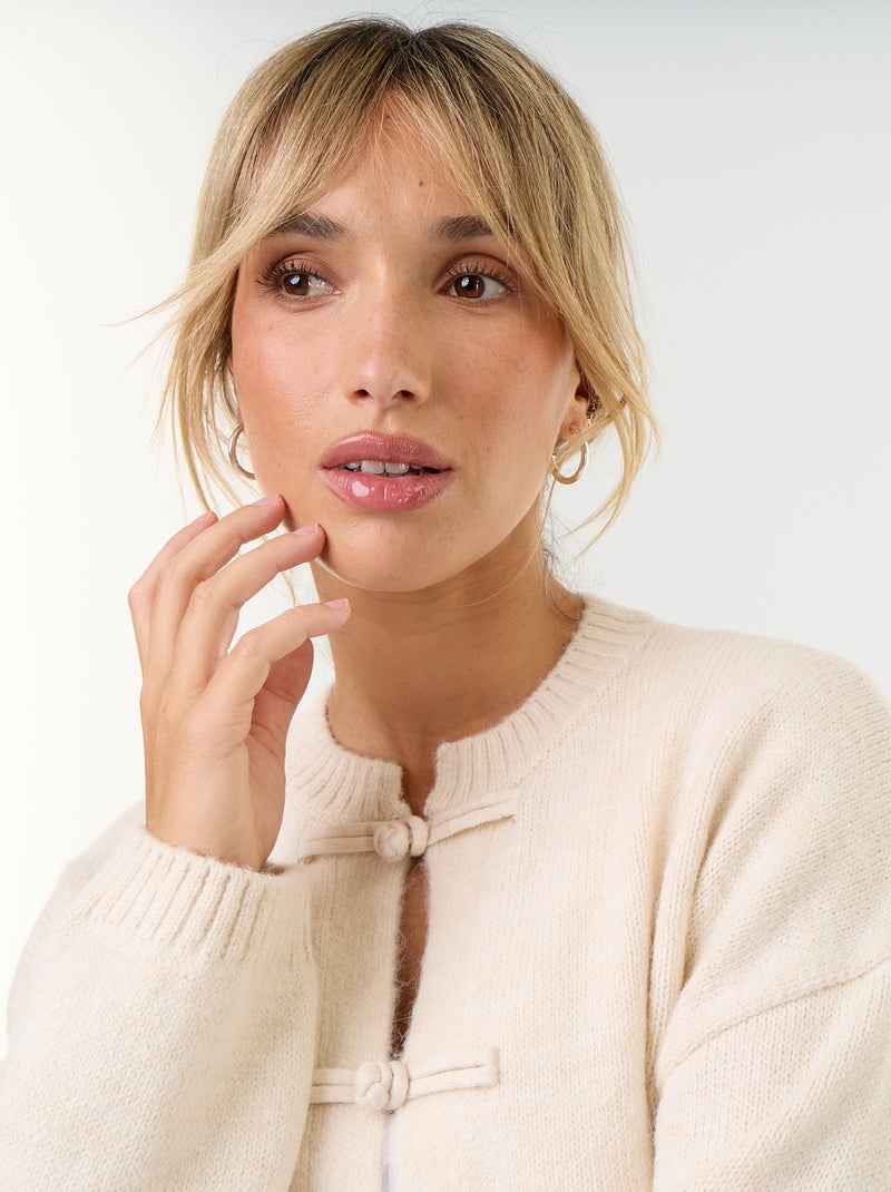 Gilet à manches longues avec boutonnage mandarin Blanc - Kiabi
