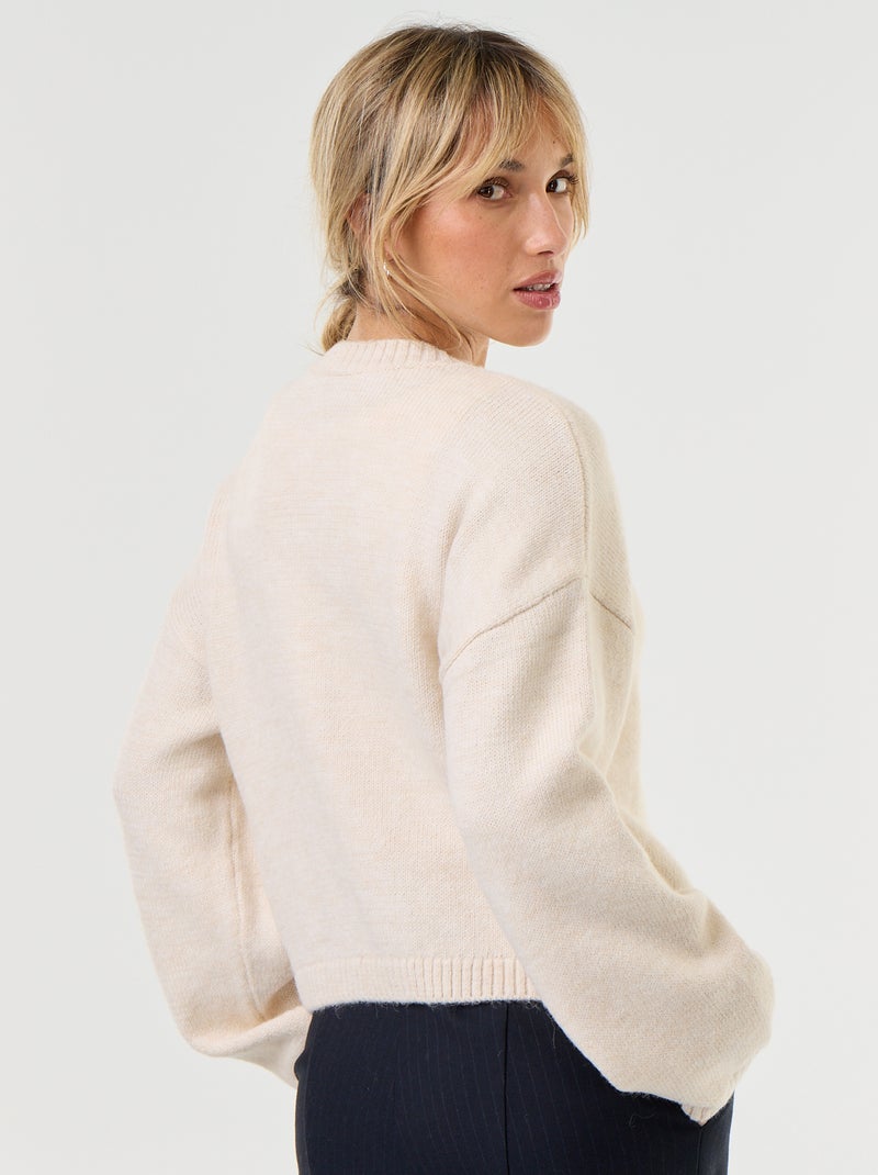 Gilet à manches longues avec boutonnage mandarin Blanc - Kiabi