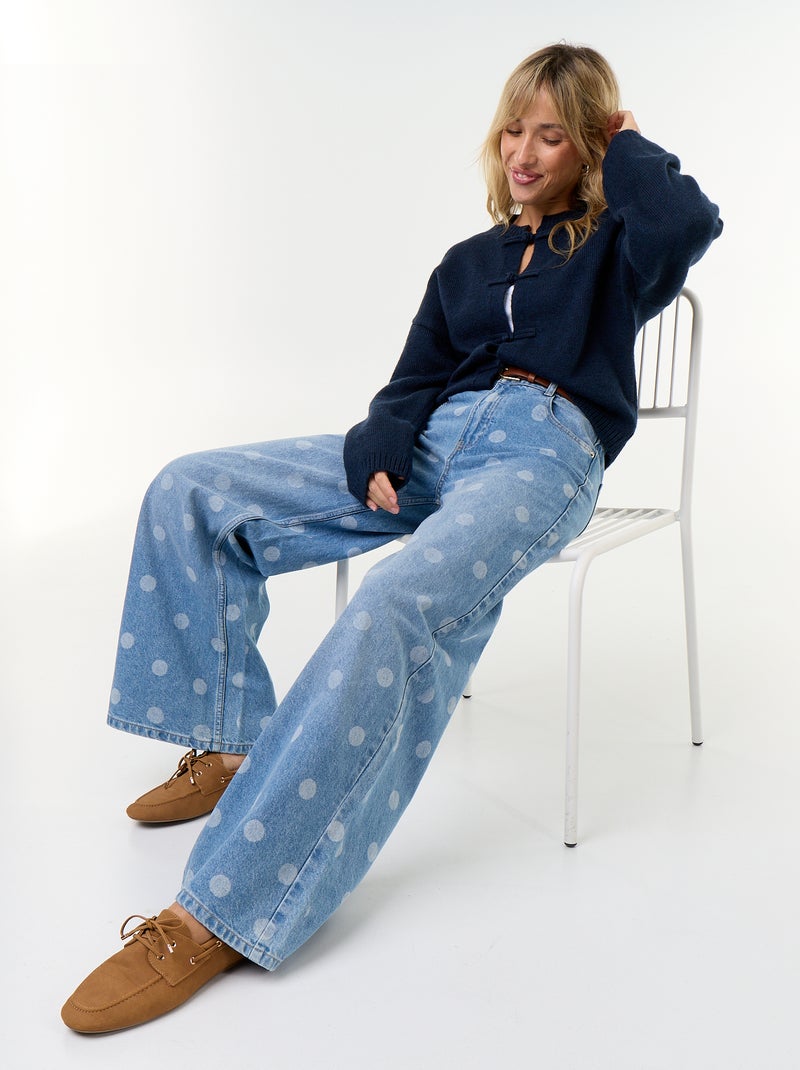 Gilet à manches longues avec boutonnage mandarin Bleu - Kiabi