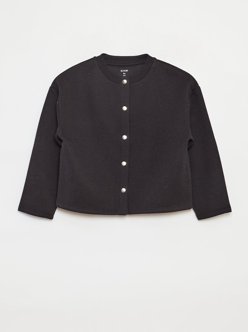 Gilet à manches longues avec ouverture pressions noir - Kiabi