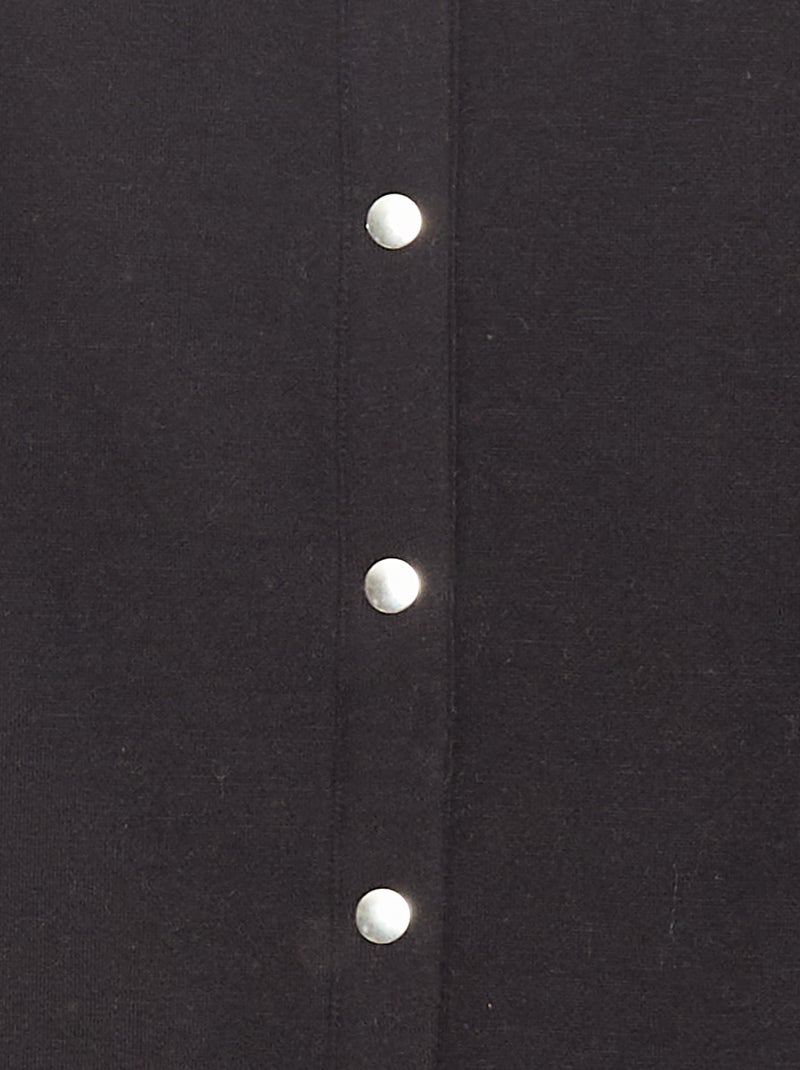 Gilet à manches longues avec ouverture pressions Noir - Kiabi