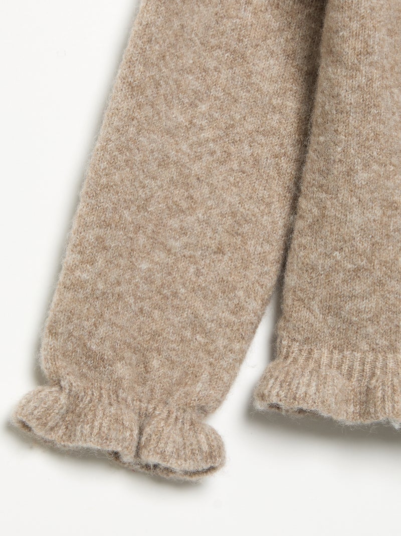Gilet à manches longues avec volants Beige - Kiabi