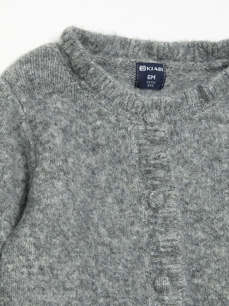 Gilet à manches longues avec volants Gris - Kiabi