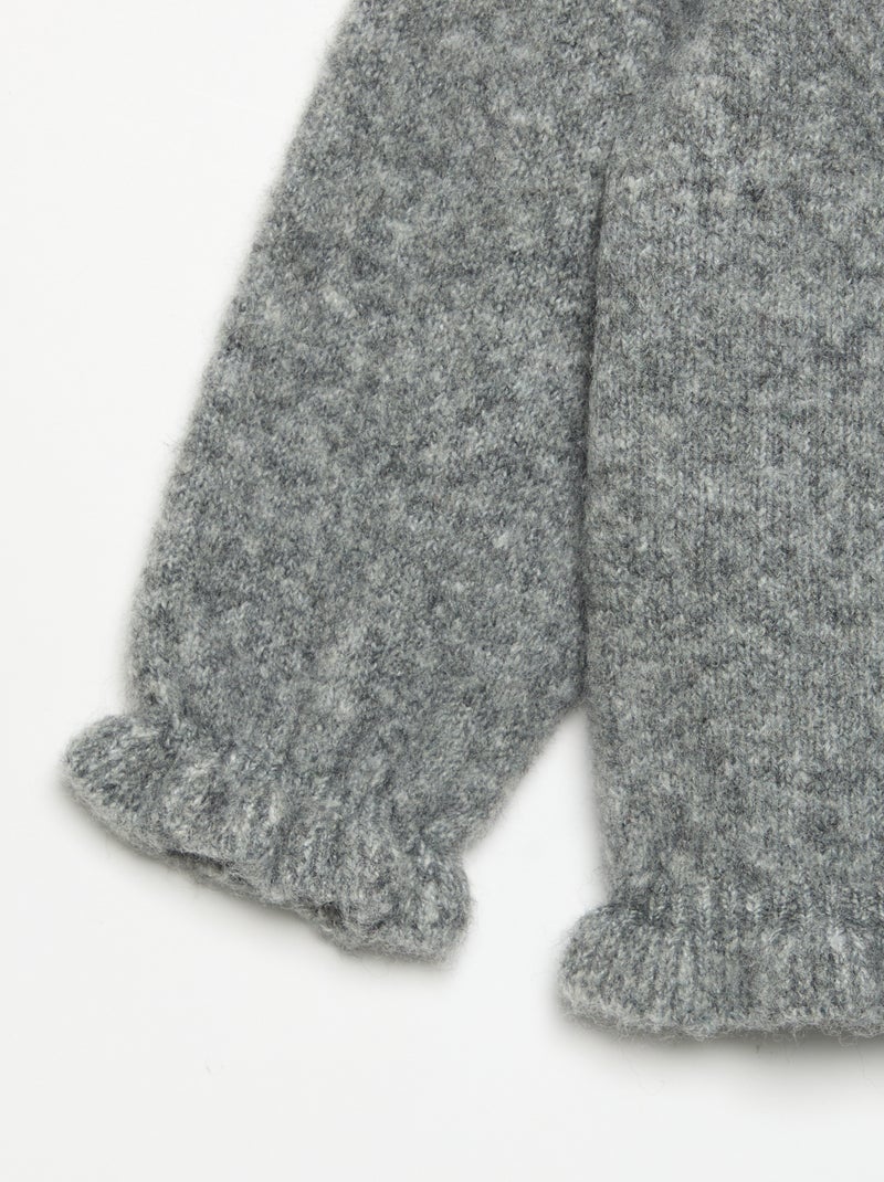 Gilet à manches longues avec volants Gris - Kiabi