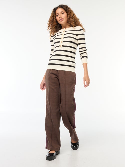 Gilet à manches longues en maille côtelée - Kiabi