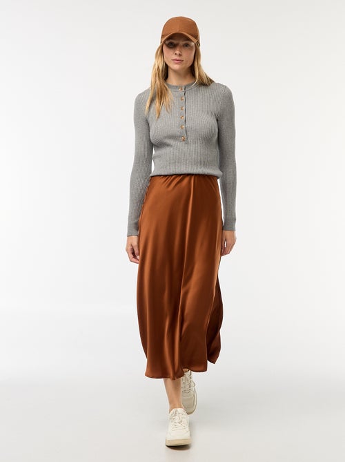 Gilet à manches longues en maille côtelée - Kiabi