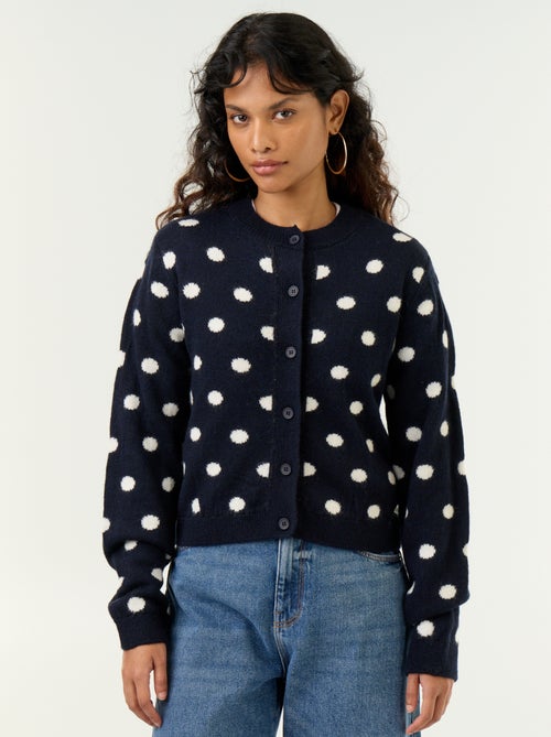 Gilet à pois et à manches longues - Kiabi