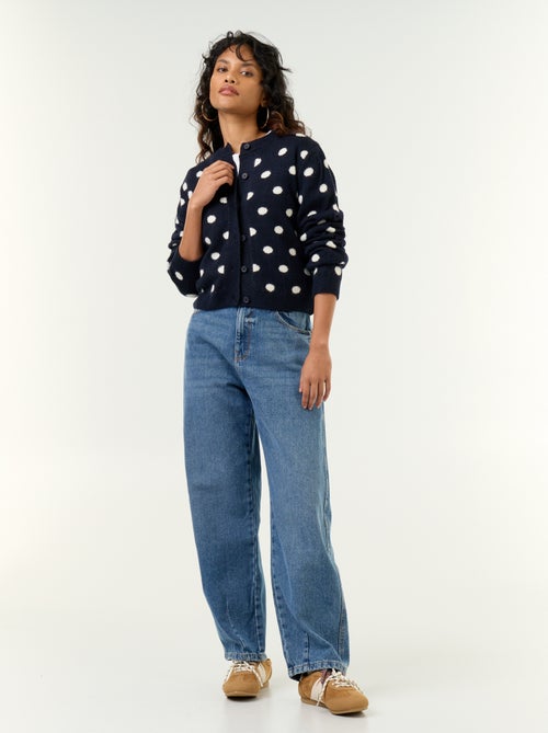 Gilet à pois et à manches longues - Kiabi