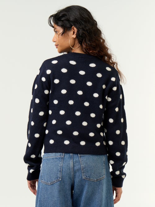 Gilet à pois et à manches longues - Kiabi