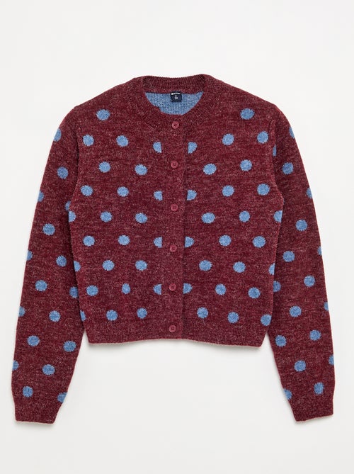 Gilet à pois et à manches longues - Kiabi
