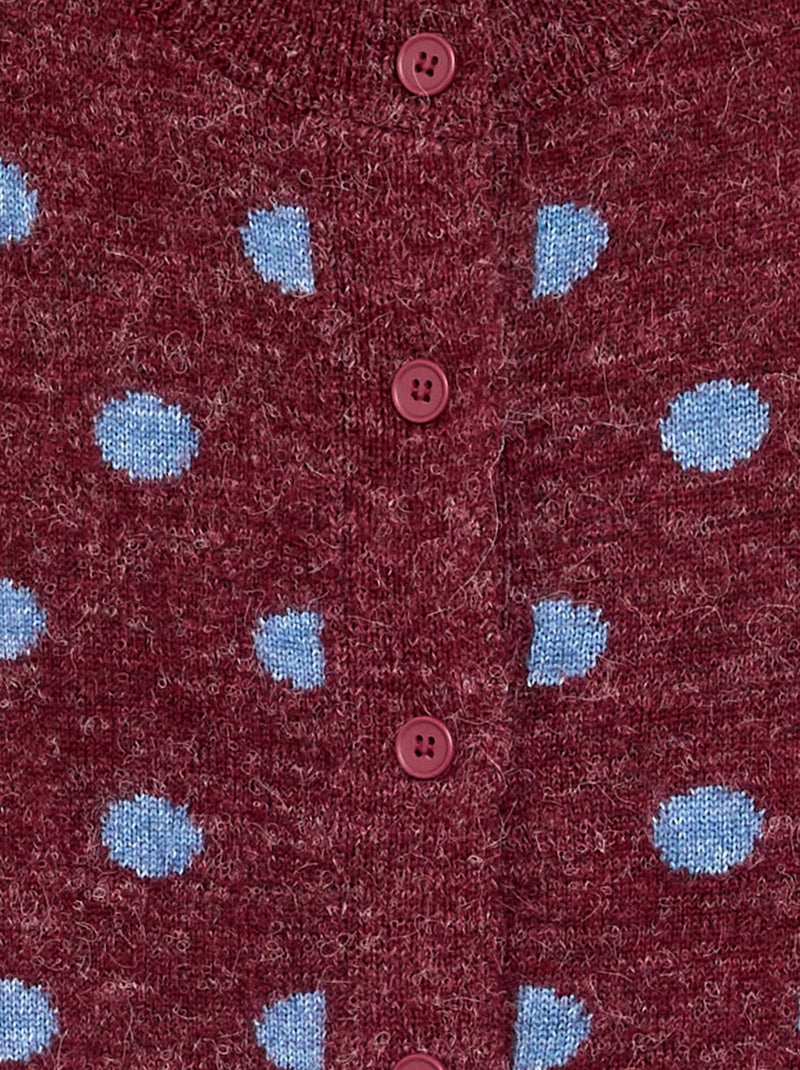 Gilet à pois et à manches longues Marron - Kiabi