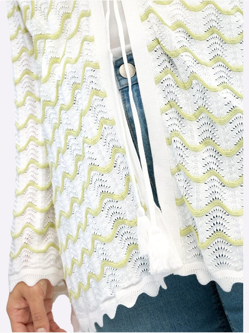 Gilet Ajouré - Taille Standard - Sheego Beige/Vert - Kiabi