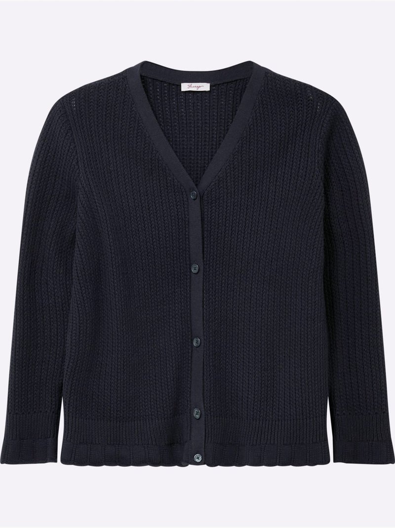 Gilet Ajouré - Taille Standard - Sheego Bleu foncé - Kiabi