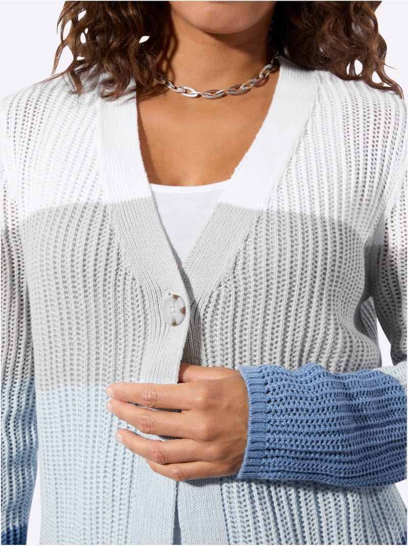 Gilet Ajouré Ajouré - Taille Standard - Witt Bleu Ecru - Kiabi