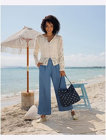 Gilet ajouré aspect crochet - taille standard - helline
