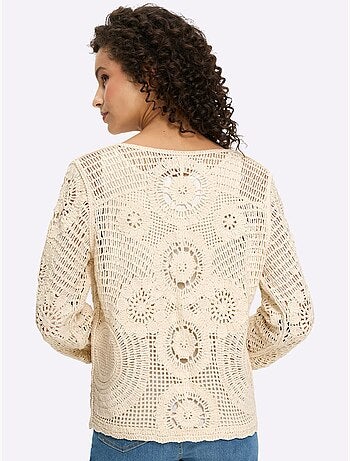 Gilet ajouré aspect crochet - taille standard - helline