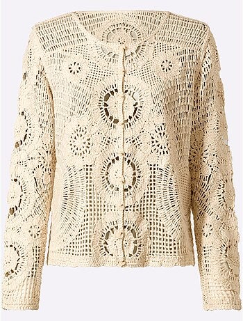 Gilet ajouré aspect crochet - taille standard - helline