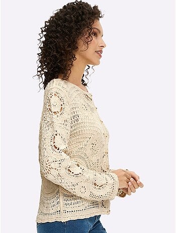Gilet ajouré aspect crochet - taille standard - helline