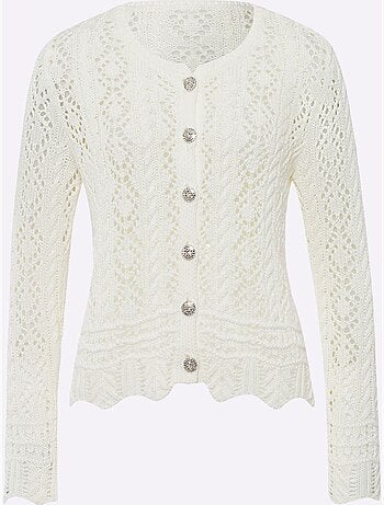 Gilet Ajouré Motif Ajouré Intégral - Taille Standard - Helline