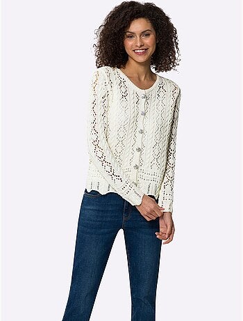 Gilet Ajouré Motif Ajouré Intégral - Taille Standard - Helline