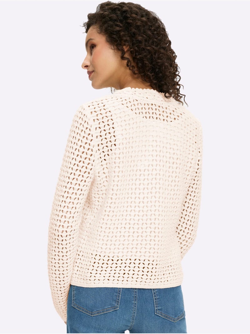 Gilet Ajouré Motif Ajouré Léger - Taille Standard - Helline Ecru - Kiabi